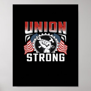 Union Strong Amerikaanse vlag Dag van de Arbeid Poster