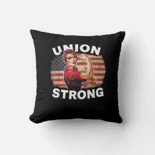 Union Strong - Dag van de Arbeid Messy Bun Vlag va Kussen
