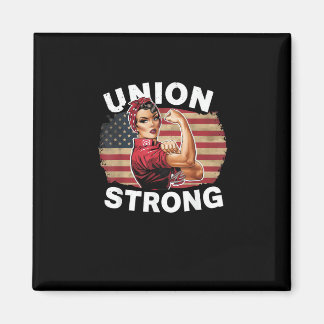 Union Strong - Dag van de Arbeid Messy Bun Vlag va Magneet