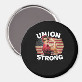 Union Strong - Dag van de Arbeid Messy Bun Vlag va Magneet (Voorkant / Achterkant)