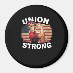 Union Strong - Dag van de Arbeid Messy Bun Vlag va Magneet