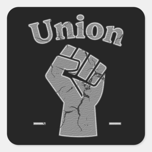 Union Strong Worker Fist Minimal Design Vierkante Sticker (Voorkant)