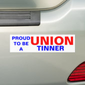 UNION TINNER BUMPERSTICKER (Op auto)