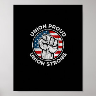 Union Trots Unie Sterke Amerikaanse vlag - Union W Poster