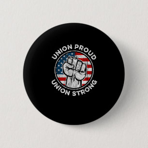 Union Trots Unie Sterke Amerikaanse vlag - Union W Ronde Button 5,7 Cm