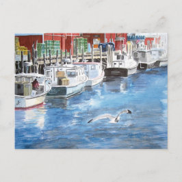 Union Wharf Portland, Maine Aquarel Briefkaart