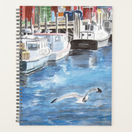 Union Wharf Portland, Maine Watercolor Planner