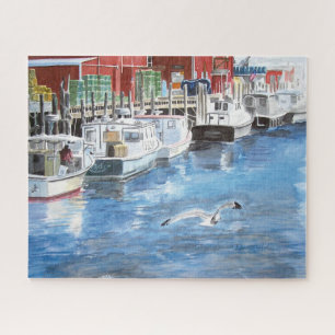 Union Wharf Portland, Maine Waterverf Legpuzzel