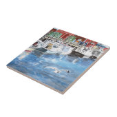 Union Wharf Portland, Maine Waterverf Tegeltje (Zijkant)