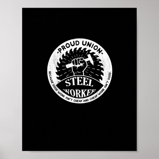 Union Worker Design - Sterk staalarbeider kunstwer Poster (Voorkant)