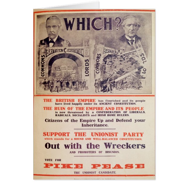 Unionistisch Poster van de Partij van de Britten (Voorkant)