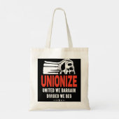 Unionize - United We Bargain, verdeeld over We Beg Tote Bag (Achterkant)
