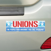 Unions - De mensen die je het weekend hebben gebra Bumpersticker (Op auto)