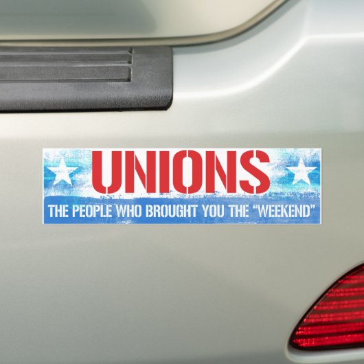Unions - De mensen die je het weekend hebben gebra Bumpersticker (Op auto)