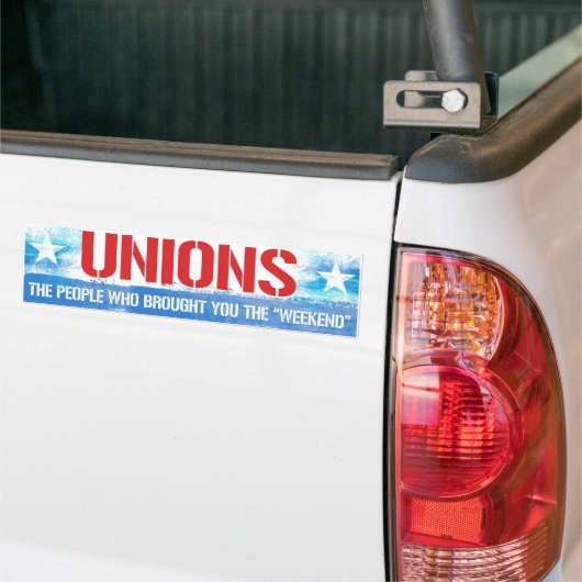 Unions - De mensen die je het weekend hebben gebra Bumpersticker (Op Truck)
