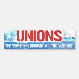 Unions - De mensen die je het weekend hebben gebra Bumpersticker