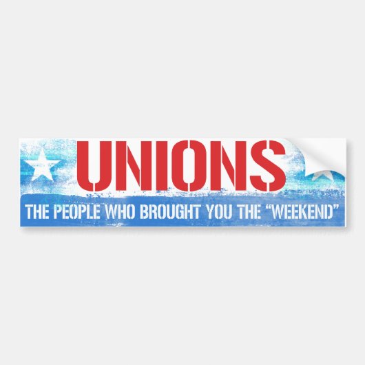 Unions - De mensen die je het weekend hebben gebra Bumpersticker (Voorkant)