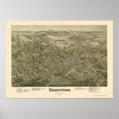 Uniontown, PA Panoramic Map - 1897 Poster (Voorkant)