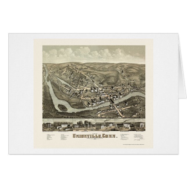 Unionville, CT Panoramic Map - 1878 (Voorkant Horizontaal)