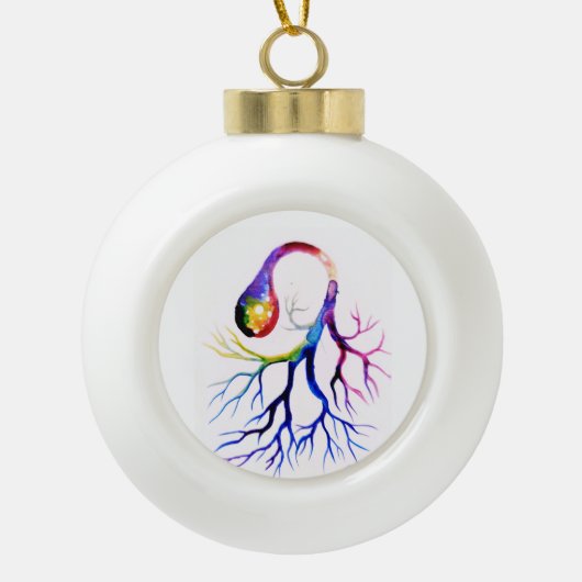 Unipolair neuron-ornament keramische bal ornament (Voorkant)