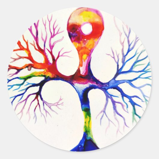 Unipolar neuron    ronde sticker (Voorkant)