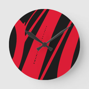 Unique Abstract Black Red Contemporary Art Wall Ronde Klok