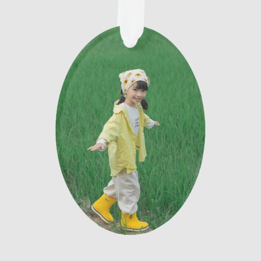 Unique Acrylic Oval Ornament Featuring Your Image (achterkant)