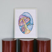 Unique Adult Coloring Poster - Snail & Mushroom