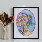 Unique Adult Coloring Poster - Snail & Mushroom