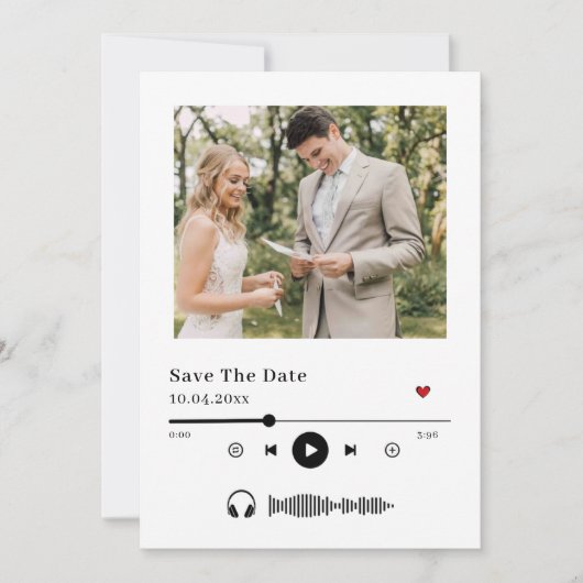 Unique Album Hoesje Music Minimal Save the Date (Voorkant)