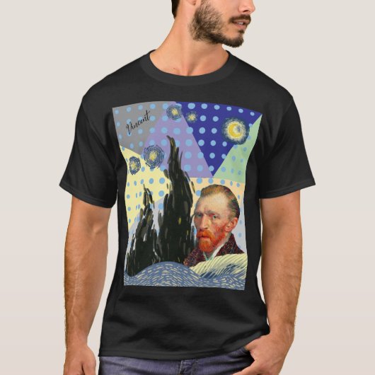 Unique Artistic Design Modern Starry Night T-shirt (Voorkant)