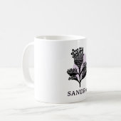 Unique Artistic Floral Monochrome Personalized  Koffiemok (Voorkant links)