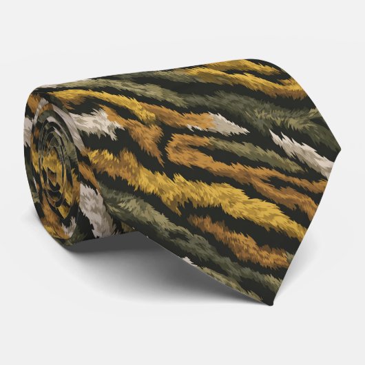 Unique Best Man Tiger Print Stropdas (Opgerold)