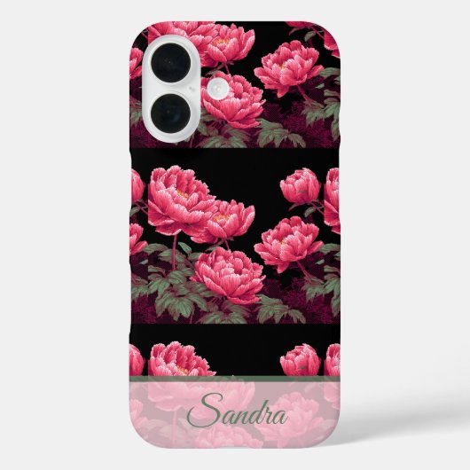 Unique Birthday Party Peony Name Case-Mate iPhone Case (Achterkant)