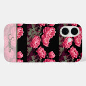 Unique Birthday Party Peony Name Case-Mate iPhone Case (Achterkant (horizontaal))