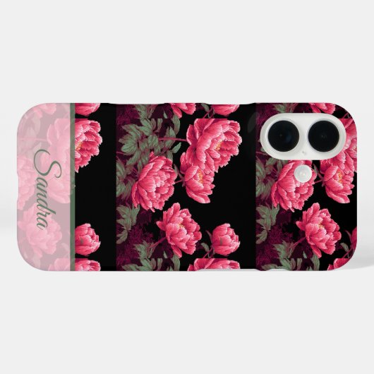 Unique Birthday Party Peony Name Case-Mate iPhone Case (Achterkant (horizontaal))