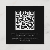 Unique Black and White QR Code Vierkante Visitekaartje (Achterkant)