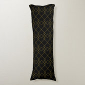 Unique Black Body Pillow Featuring Gold Box Design Lichaamskussen (Voorkant Verticaal)