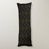 Unique Black Body Pillow Featuring Gold Box Design Lichaamskussen (Achterkant (Verticaal))