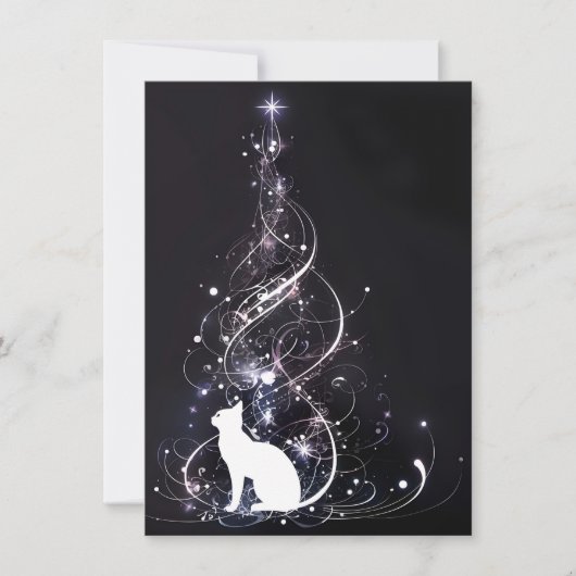 Unique Black Cat Christmas Cards Feestdagenkaart (Voorkant)