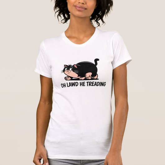 Unique Black Cat Illustration T-Shirt (Voorkant)