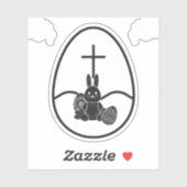 Unique Black Rabbit In Egg Sticker (Vel)