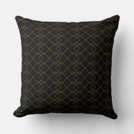Unique Black Throw Pillow Featuring Gold Box Desig Kussen