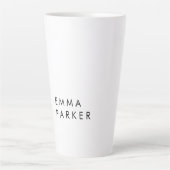 Unique Black White Trendy Jouw naam toevoegen Latte Mok (Voorkant)