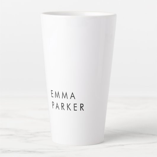 Unique Black White Trendy Jouw naam toevoegen Latte Mok (Voorkant)