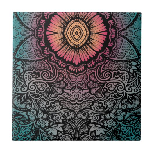 UNIQUE BOHEMIAN PATTERN TEGELTJE (Voorkant)