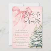 Unique Bow Girl's Baby Shower in the Winter Kaart (Voorkant)