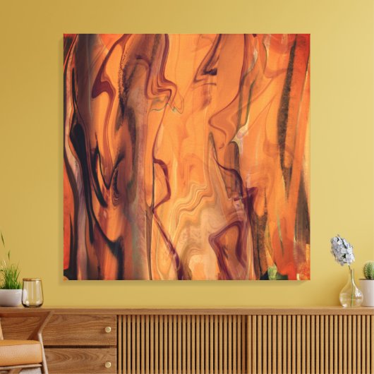 Unique Brown Abstract Marble Liquefied Wall Art Canvas Afdruk (Insitu (Woonkamer))