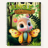 Unique Butterfly Girl Whimsical Cartoon Graphic 🦋 Notitieboek (Voorkant)