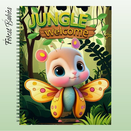 Unique Butterfly Girl Whimsical Cartoon Graphic 🦋 Notitieboek